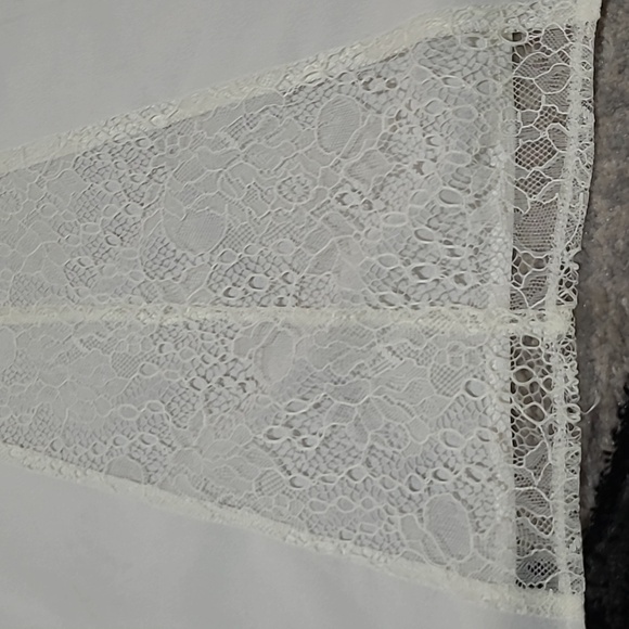 FREEWAY SHEER LACE ZIP BACK TRIM SLEEVELESS SHIRT - Picture 13 of 14